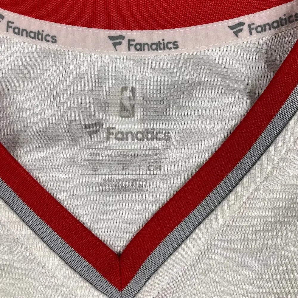 Fanatics NBA‎ Jersey Kids Small White Red Black Diagonal Stripe Basketball Tank